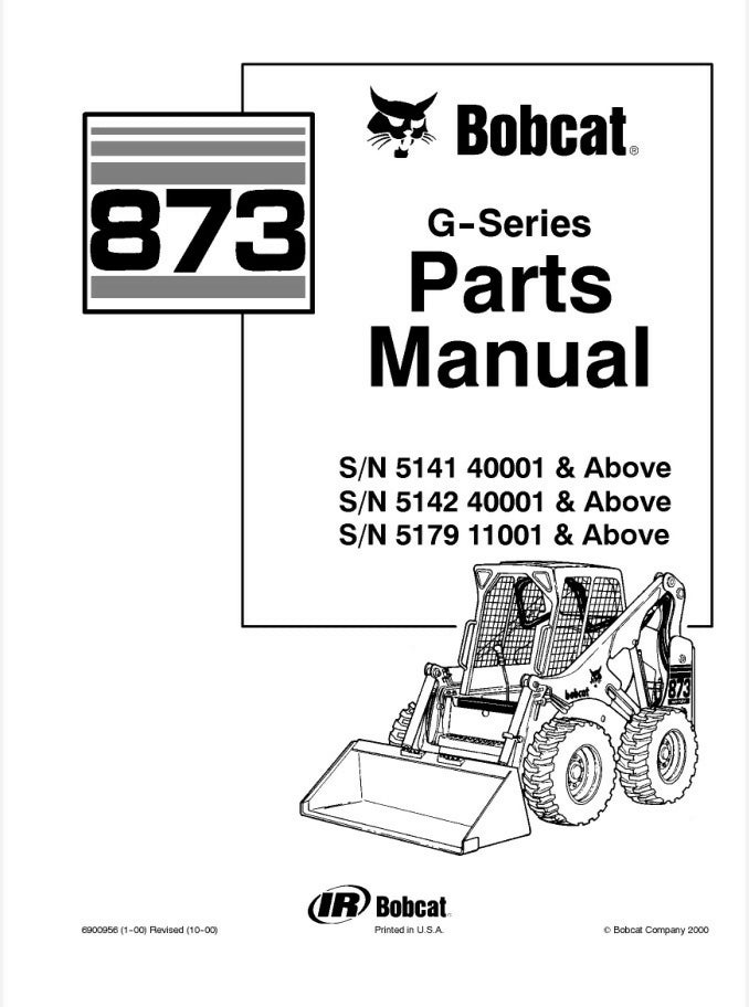 Bobcat 873 Skid Steer Loader Parts Manual Diagrams Catalog