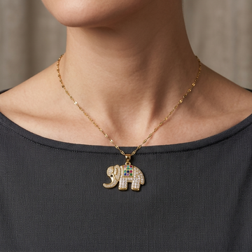 Elephant Necklace, Gold elephant necklace pendant, Lucky Elephant Jewelry, elephant gifts, Gift for her- on Lucasgift
