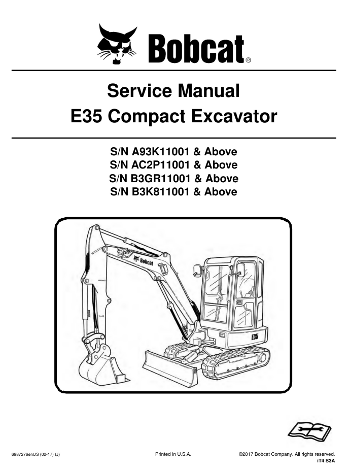 BOBCAT E35 EXCAVATOR SERVICE REPAIR SHOP MANUAL- on Lucasgift