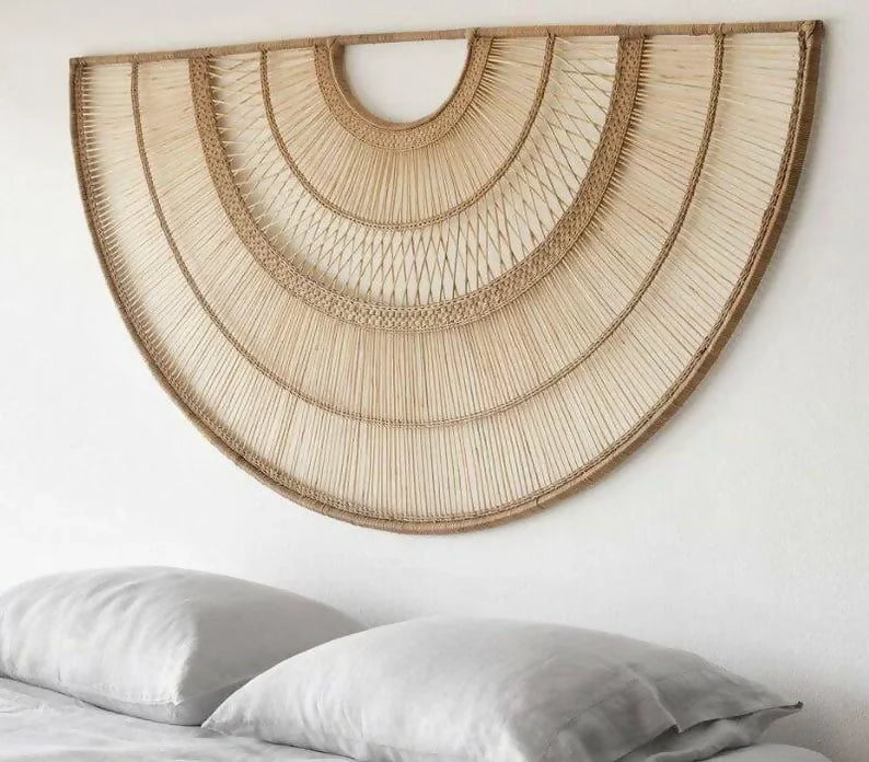 Half moon Queen Headboard//Hand made Malawi Wall hanging Headboard- on Lucasgift