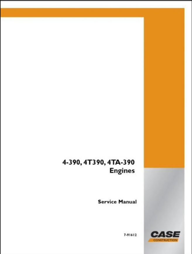 Case 4-390, 4T390, 4TA-390 Engine Service Manual Repair Shop- on Lucasgift