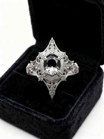 Baroque Gothic Ring, Sterling Silver Intricate Filigree Band, Vintage Statement Heirloom, Handmade Romantic Gift- on Lucasgift