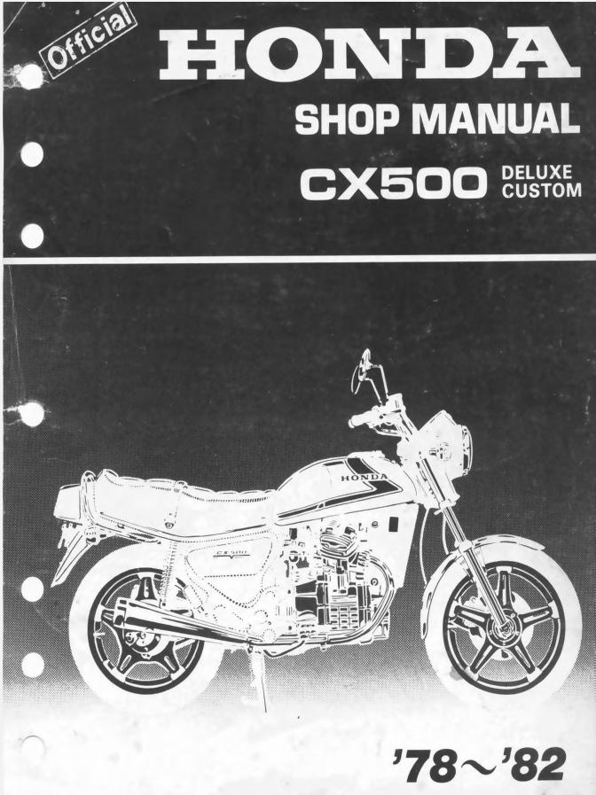 Honda CX500 Factory (78-82) Repair Service Workshop Manual- on Lucasgift