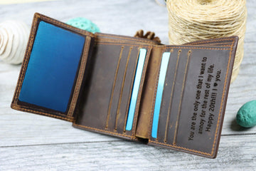 Leather Trifold Wallet-Lucasgift