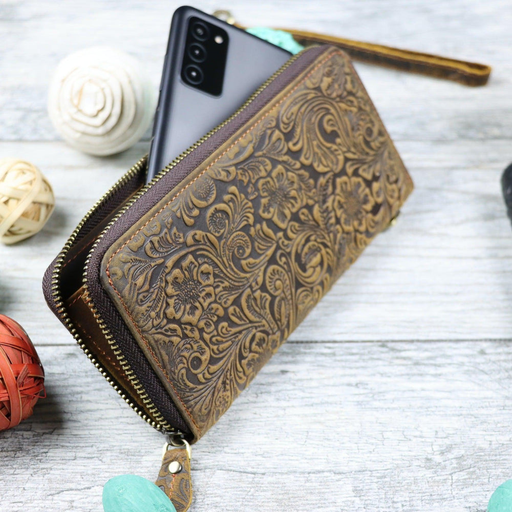 Leather Clutch Wallet for Women , Real Leather, Same Day Shipping, Free Shipping US-Lucasgift