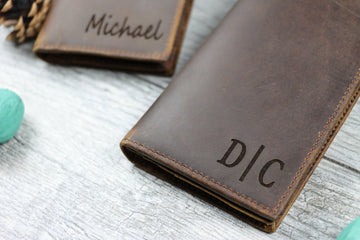 Personalized Men's Long Leather Wallet