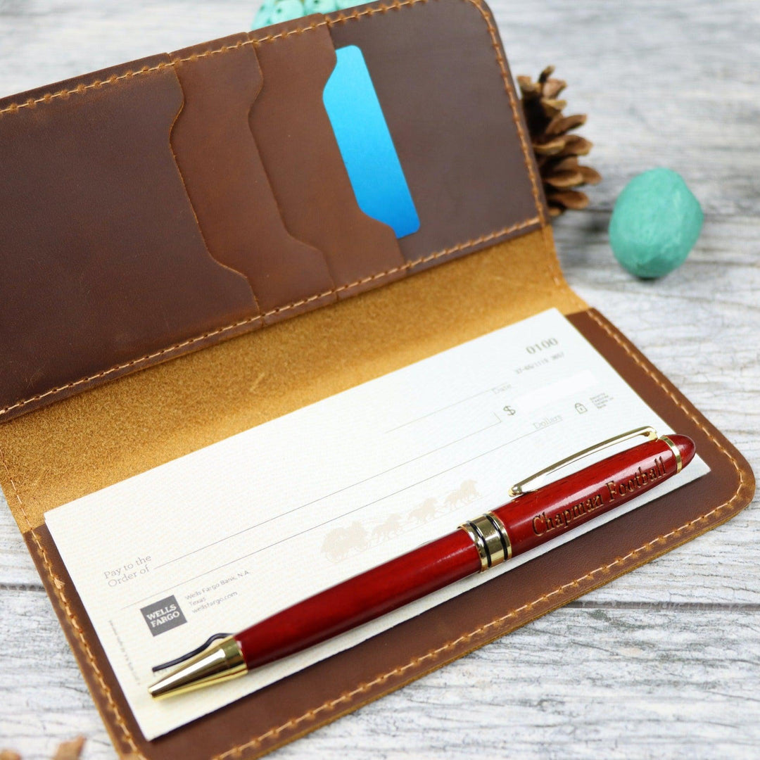 Leather Checkbook Wallet , Real Leather, Same Day Shipping, Free Shipping US-Lucasgift