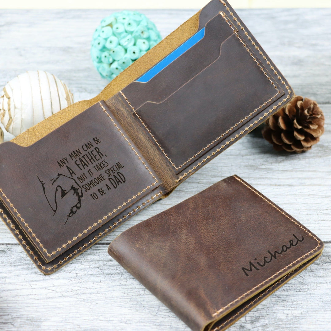 Personalized Leather Bifold Wallet