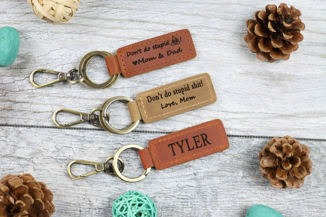 Small wooden Keychain - Don't do stupid shit – LivaBella Designs
