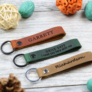 the leather keychain