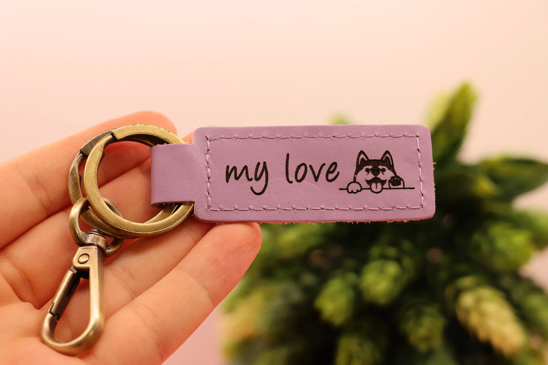 Colorful Personalized Leather Keychain , Real Leather, Same Day Shipping, Free Shipping US-Lucasgift