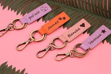 Colorful Personalized Leather Keychain , Real Leather, Same Day Shipping, Free Shipping US-Lucasgift