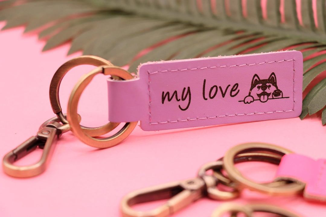 Colorful Personalized Leather Keychain , Real Leather, Same Day Shipping, Free Shipping US-Lucasgift