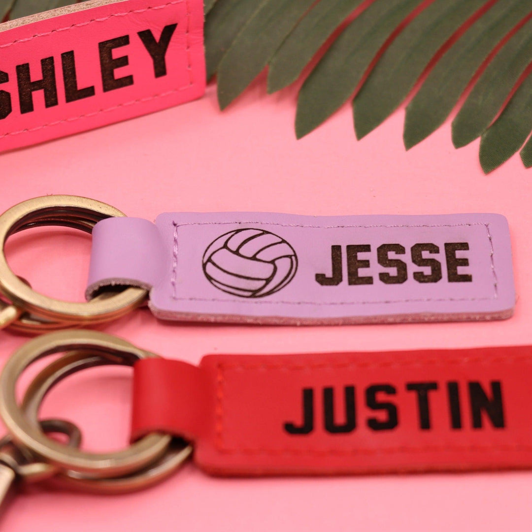 Colorful Leather Volleyball Keychain-Lucasgift
