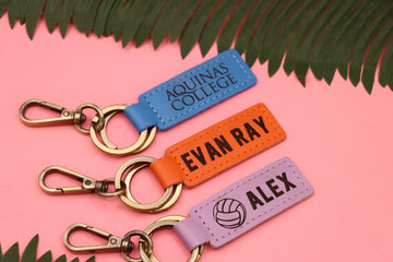 Colorful Leather Volleyball Keychain