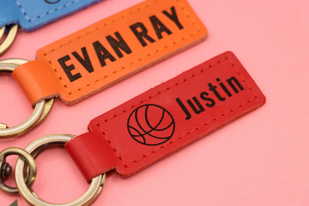 Colorful Leather Basketball Keychain-Lucasgift
