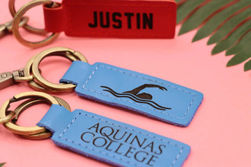 Colorful Leather Swimming Keychain , Real Leather, Same Day Shipping, Free Shipping US-Lucasgift