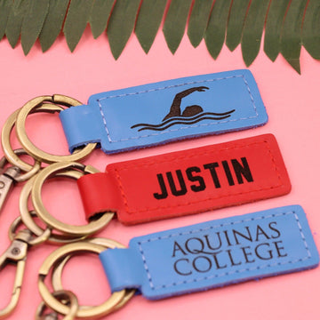 Colorful Leather Swimming Keychain