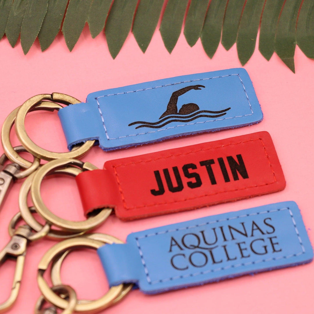 Colorful Leather Swimming Keychain-Lucasgift