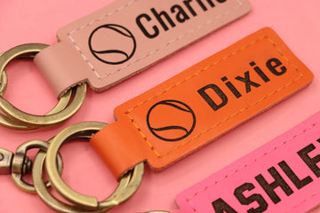 Colorful Leather Tennis Keychain-Lucasgift