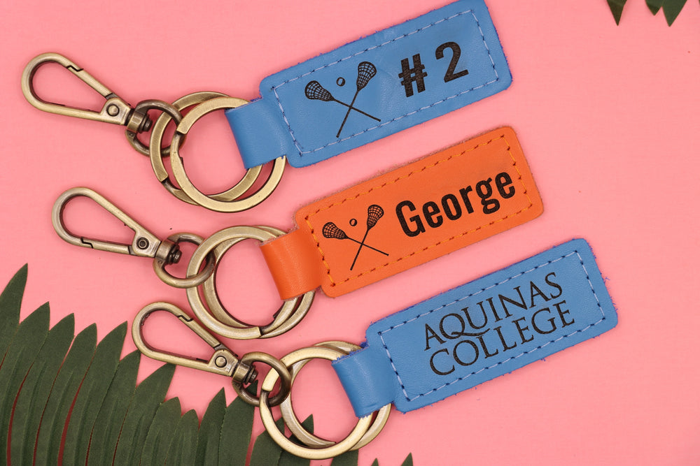 Colorful Leather Lacrosse Keychain-Lucasgift