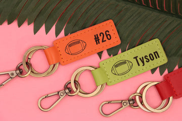 Colorful Leather Football Keychain