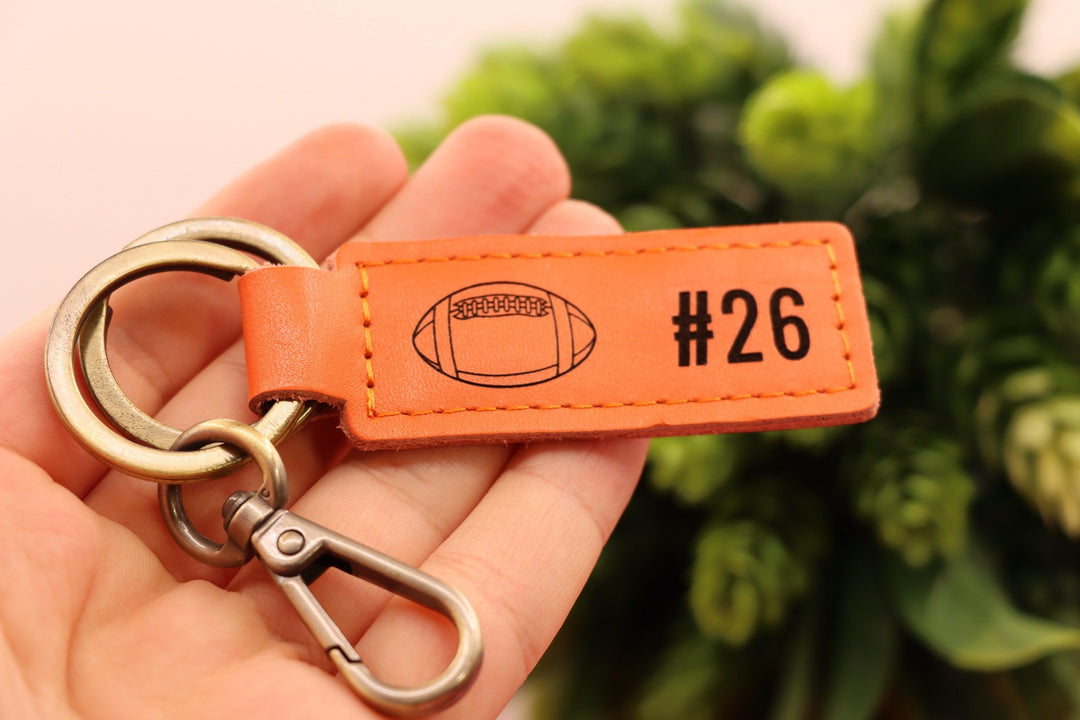 Colorful Leather Football Keychain-Lucasgift