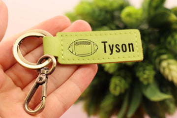 Colorful Leather Football Keychain