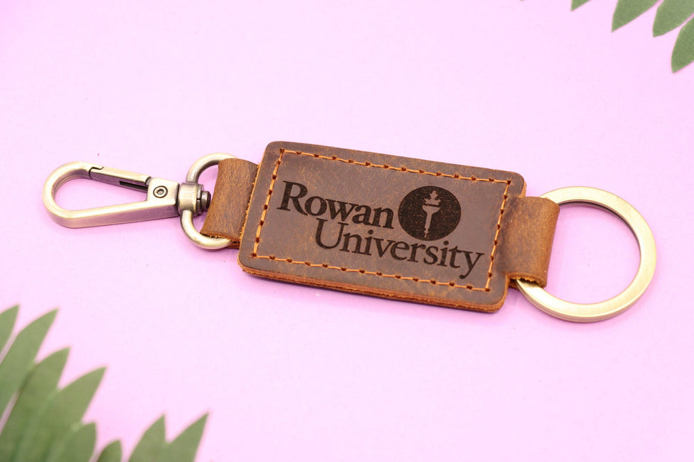 Leather University Keychain with Heavy Duty Ring and Clasp-Lucasgift