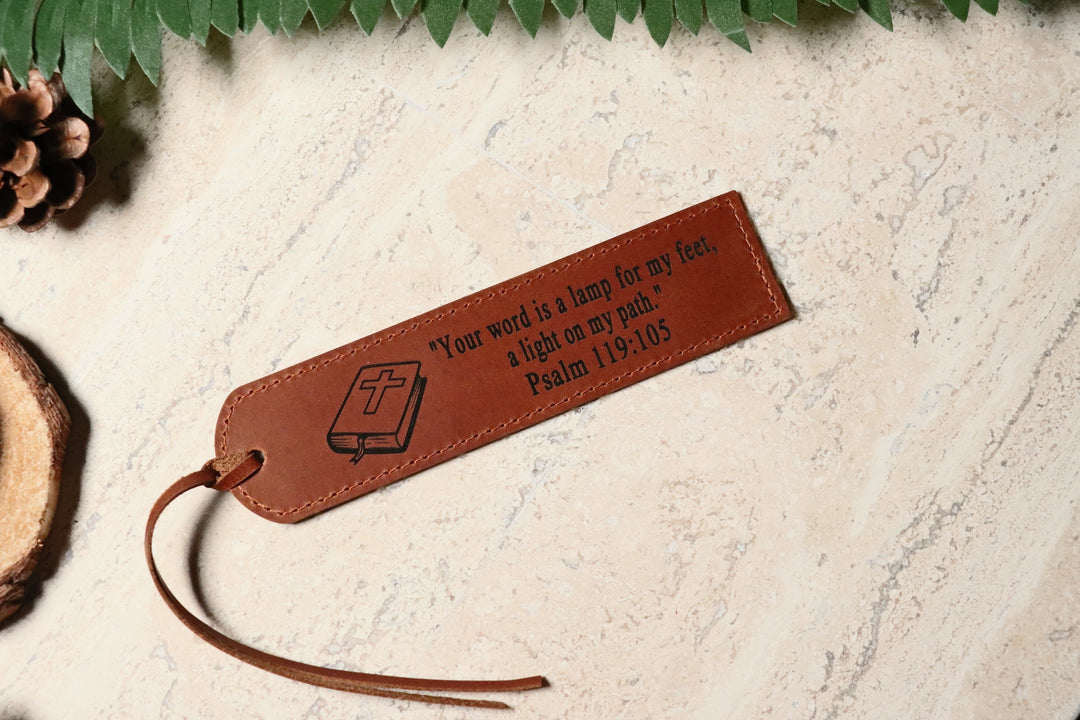 Leather Bookmark with School Logo