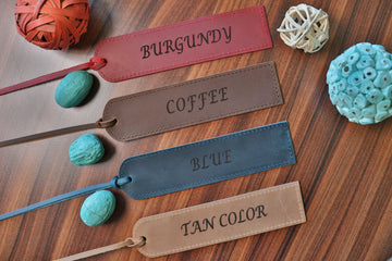 Leather Bookmark Personalized - Pink Color