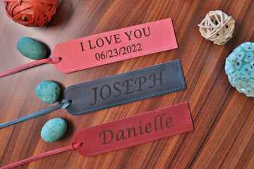 Leather Bookmarks - Blue Color