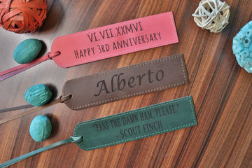 Leather Bookmarks - Red Color