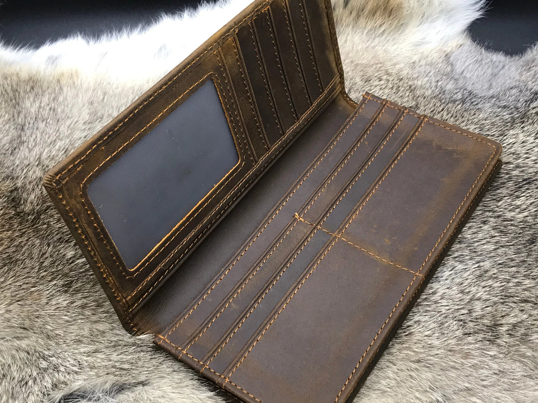 Custom Long Leather Wallet For Men , Real Leather, Same Day Shipping, Free Shipping US-Lucasgift