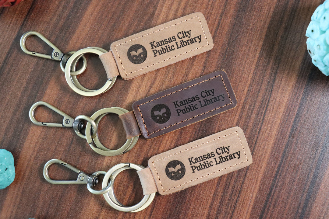15 pcs+ Leather Keychains in Bulk for Library Staff and Members , Real Leather, Same Day Shipping, Free Shipping US-Lucasgift