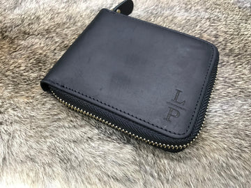 Leather Zipper Wallet for Men , Real Leather, Same Day Shipping, Free Shipping US-Lucasgift