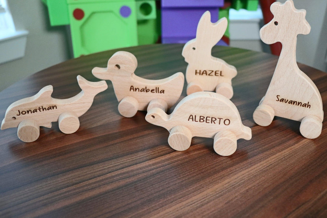 Wooden Toy Car - Dolphin - Personalized - Handmade Montessori Toy- on Lucasgift
