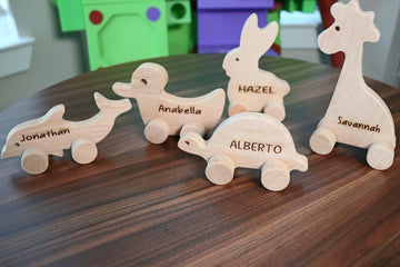 Wooden Toy Car - Dolphin - Personalized - Handmade Montessori Toy- on Lucasgift