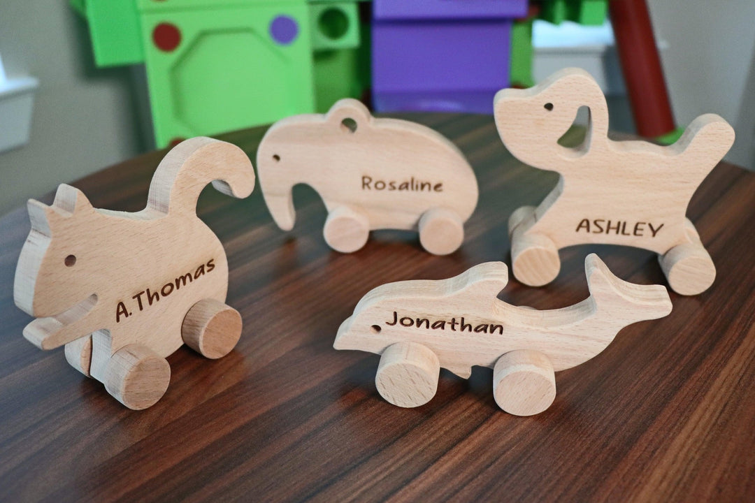 Wooden Toy Car - Dolphin - Personalized - Handmade Montessori Toy- on Lucasgift