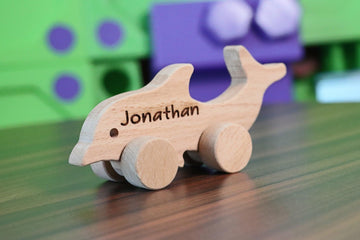 Wooden Toy Car - Dolphin - Personalized - Handmade Montessori Toy- on Lucasgift