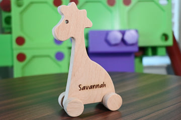 Wooden Toy Car - Giraffe - Personalized - Handmade Montessori Toy-Lucasgift