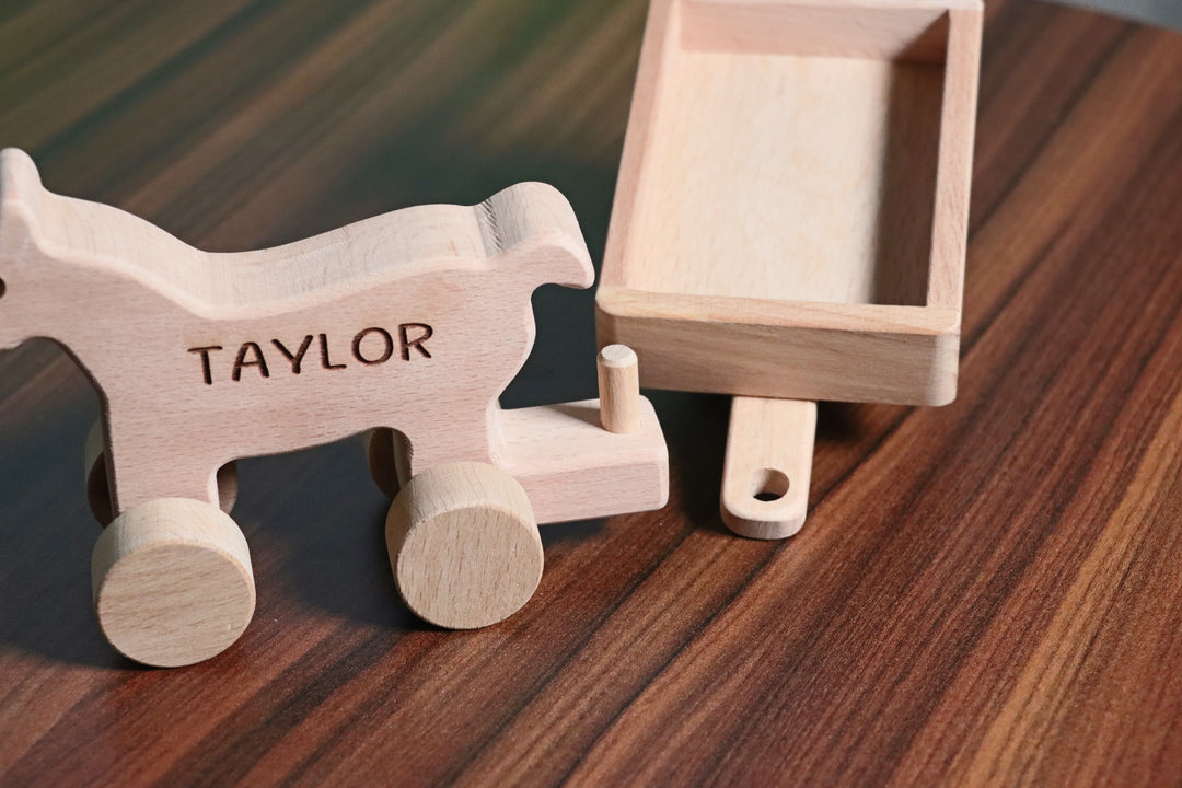 Wooden Toy Car - Horse - Personalized - Handmade Montessori Toy-Lucasgift