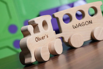 Wooden Toy Train - Personalized - Handmade Montessori Toy-Lucasgift