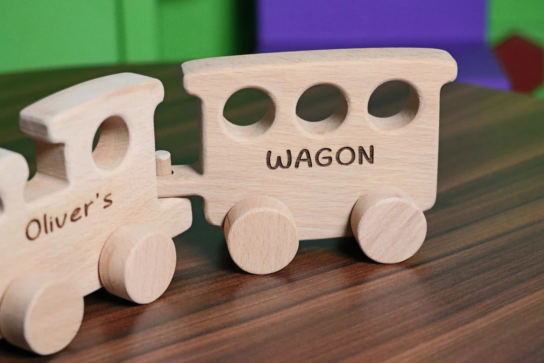 Wooden Toy Train - Personalized - Handmade Montessori Toy-Lucasgift