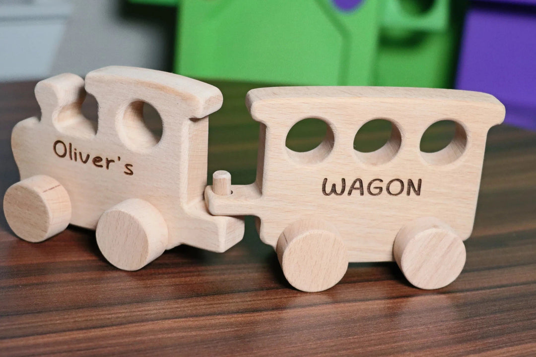 Wooden Toy Train - Personalized - Handmade Montessori Toy-Lucasgift