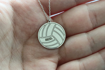Volleyball Necklace in 925 Sterling Silver Metal, Sport Jewelry, Volleyball Pendant, Sports Gift, Personalized Volleyball Gift, Name Jewelry-Lucasgift