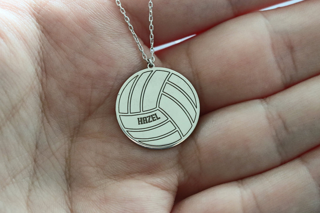 Volleyball Necklace, Personalized Volleyball Necklace, Volleyball Lover Gift, Volleyball Player Christmas Gift-Lucasgift
