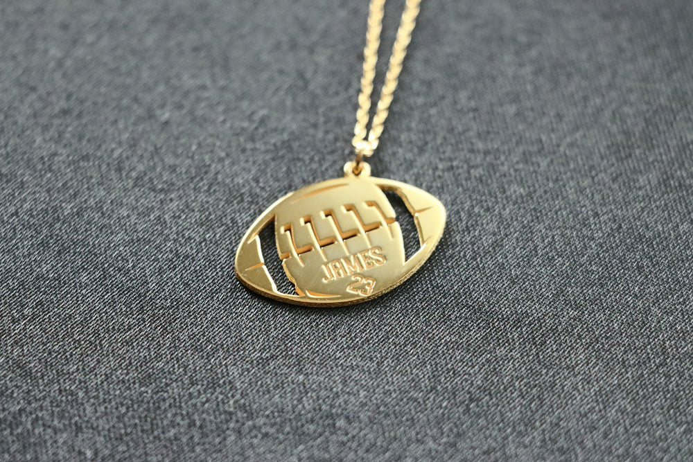925 Sterling Silver American Football Necklace , Sport Jewelry, Football number Pendant, Sports Gift, Personalized Soccer Number Child Gift-Lucasgift