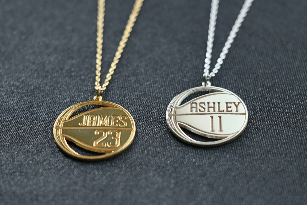 Basketball Necklace, Personalized Basketball Necklace, Basketball Lover Gift, Basketball Player Christmas Gift-Lucasgift