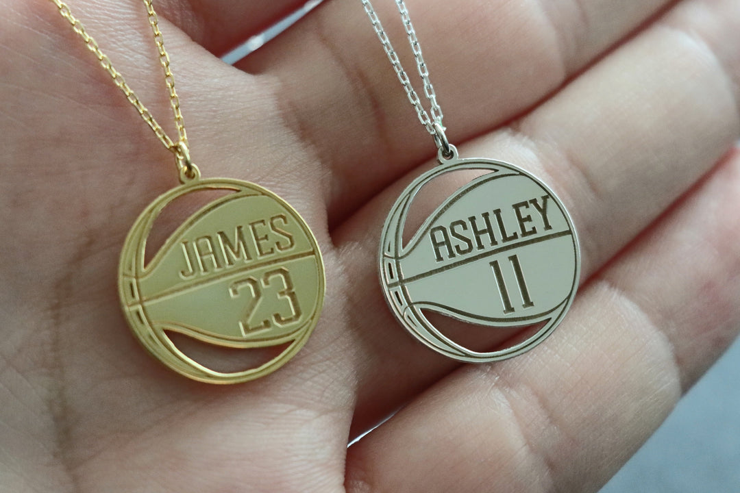 Basketball Necklace, Personalized Basketball Necklace, Basketball Lover Gift, Basketball Player Christmas Gift-Lucasgift